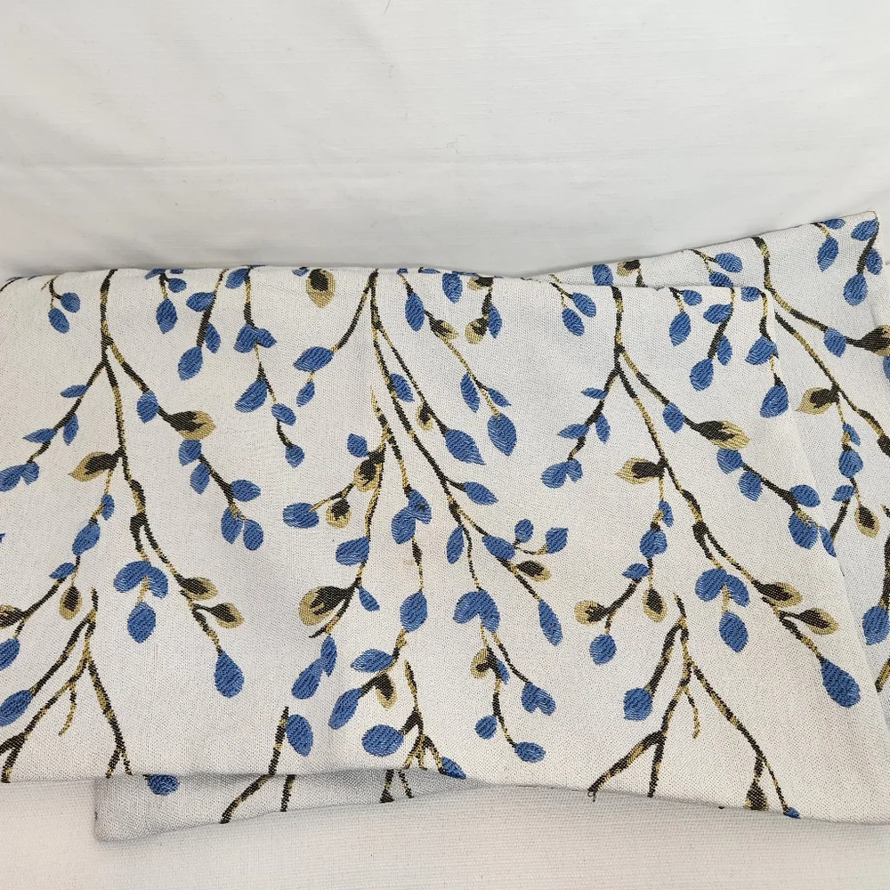 2 Lot YOUR SMILE Classical Embroidery Jacquard Blue Decor Throw Pillow Cases
